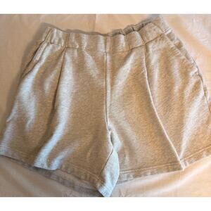 Aerie Women Heather Grey  French Terry Pleated Shorts Size Medium